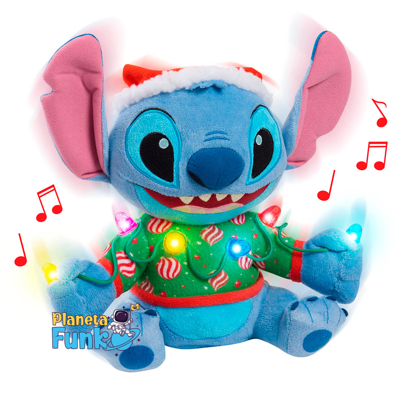 Disney Peluche Stitch Navideño con Luces y Sonido - Planeta Funko